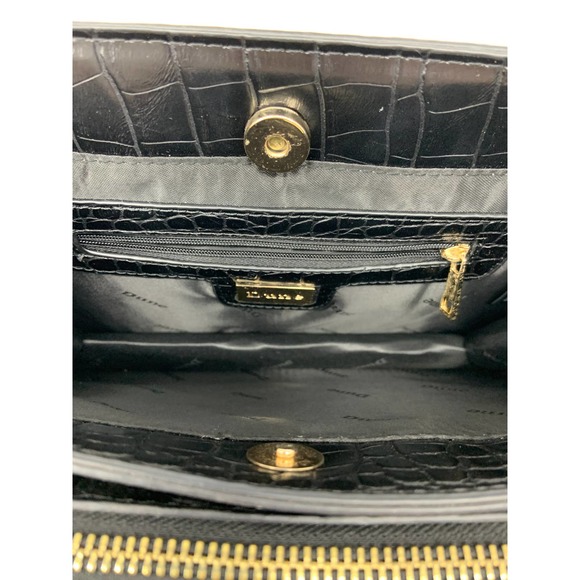 Dune London Black Sling Bag Croc Crocodile Embossed Print - Picture 6 of 12